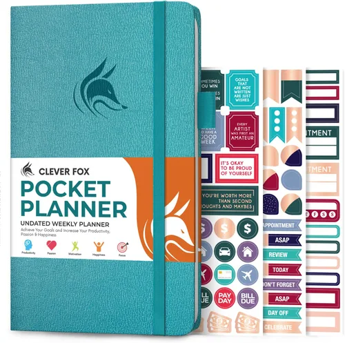 Miniatura 11 de Clever Fox Agenda de bolsillo semanal – Agenda mensual sin fecha y calendario, mini planificador perfecto para bolso, 3.7 x 6.7 pulgadas