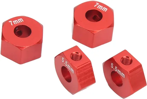 Miniatura 6 de Cubo de rueda RC, 4 piezas de aleación de aluminio RC hexagonal, cubo de neumático de vehículo RC, juego de accesorios para 1/10 Slash 4x4 rustler