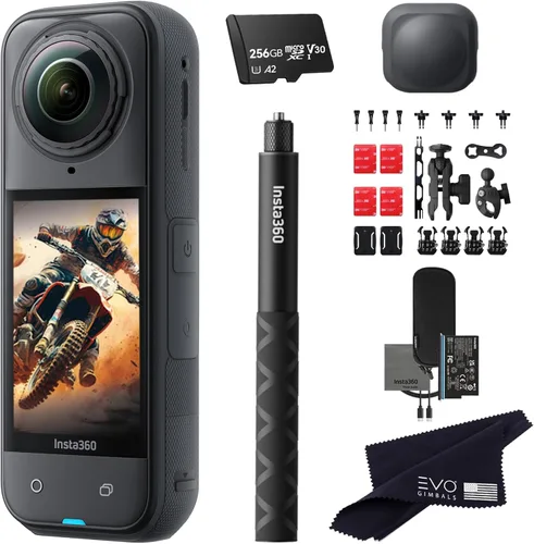 Miniatura 17 de Insta360 X5 Paquete para Motocicleta - Cámara de acción impermeable 360 de 8K con sensores de 48 MP de 1/1.28", video HDR 360 de 8K, 72MP, lente