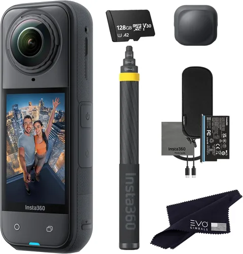 Miniatura 10 de Insta360 X5 Extended Selfie Stick Bundle ((3m/9.8ft))-8K impermeable 360 cámara de acción con sensores de 1/1.28" 48MP, video 8K 360 HDR, 72MP 360