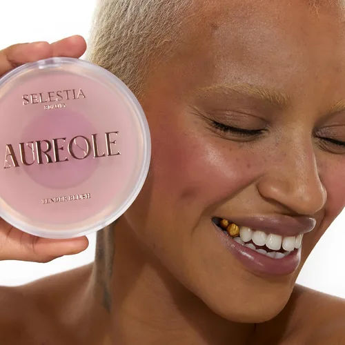 Miniatura 3 de SELESTIA BEAUTY Rubor en polvo para mejillas - Duo Aureole - Rubor rosa de alta pigmentación con acabado mate, fácil de mezclar, 0.53 onzas