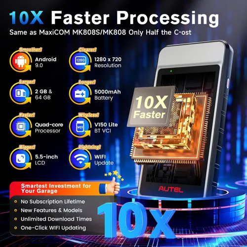 Miniatura 7 de Autel Escáner MaxiDiag MD906 PRO, 2026 MD906PRO OBD2 Herramienta de diagnóstico automotriz para sistema completo Igual que MD909 PRO, versión Lite.