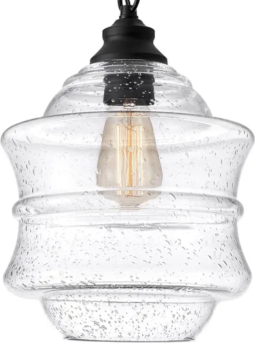 Miniatura 15 de Lámpara colgante de níquel cepillado para isla de cocina de cristal martillado, lámpara colgante de isla de 10 pulgadas, modernas luces colgantes