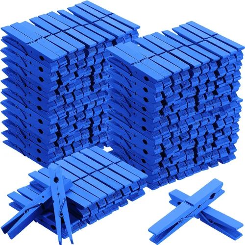 Miniatura 8 de Marsui 200 pinzas de madera resistentes para colgar ropa al aire libre, lavandería, manualidades, fotos (negro, 4 pulgadas)