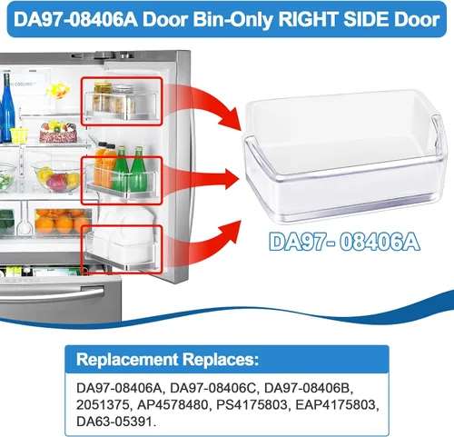 Miniatura 2 de DA97-08406A - Contenedor de puerta de refrigerador actualizado para Samsung Piezas de estante de puerta de refrigerador Samsung RF4287HARS/XAA