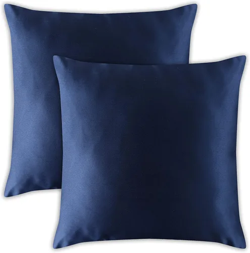 Miniatura 13 de AVKA Studio Fundas de Cojines Decorativos de Satén de Calidad Gruesa - Juego de 2 - Negro 12x12 pulgadas Fundas de Almohada Decorativas - con Forro
