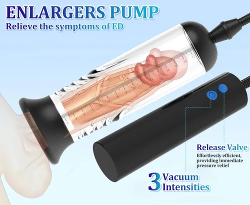 Miniatura 7 de Bomba de vacío de pene, dispositivo de entrenamiento de succión y bombeo 4X, bomba de extensores Penisen, más grande, más duro y más largo N1501*