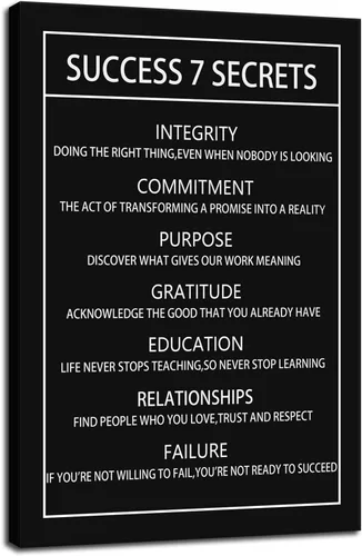 Miniatura 39 de Arte Motivacional para Pared Core Values Póster Inspiracional Impresiones Inspiradoras en Lienzo Obras de Arte para Oficina Sala de Estar Decoración