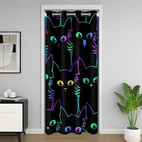 Miniatura 18 de Erosebridal Cortinas opacas de hojas para ventana de puerta, cortinas opacas de hojas blancas y negras, cortina de puerta de hojas, plantas Hojas