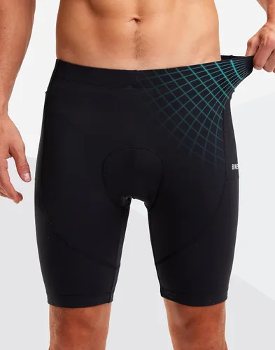Miniatura 5 de Bikewa Pantalones cortos de ciclismo para hombre, con acolchado 4D, para ciclismo de carretera, con bolsillos con cremallera
