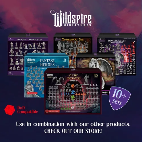 Miniatura 6 de Wildspire Spellblades - Personajes Jugador-Héroe y PNJ para Miniaturas DND Sin Pintar a Granel de 28mm-32mm Escala para Calabozos y Dragones Minis