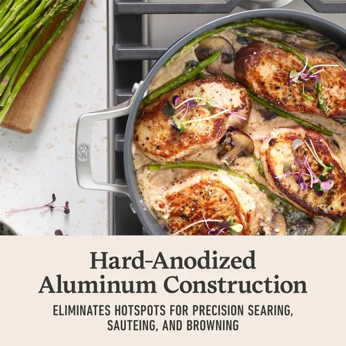 Miniatura 3 de Calphalon® Premier Horno holandés antiadherente de cerámica de 7 qt. con tapa, Azul medianoche