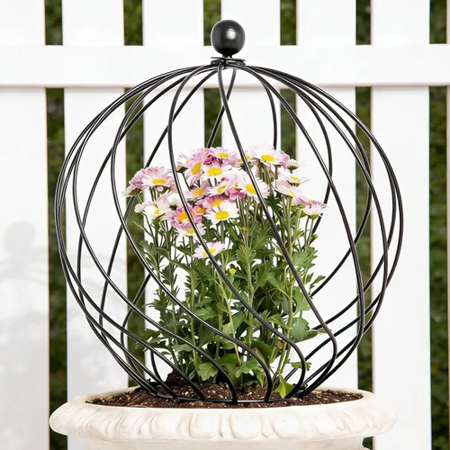 Miniatura 14 de Enrejado de obelisco de jardín para plantas trepadoras, 27.1 x 7.8 pulgadas, diseño de metal duradero, a prueba de óxido, ideal
