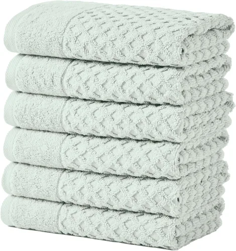Miniatura 11 de Great Bay Home - Toallas de mano 100% algodón blanco, 6 toallas de baño suaves para manos, altamente absorbentes y de secado rápido, colección