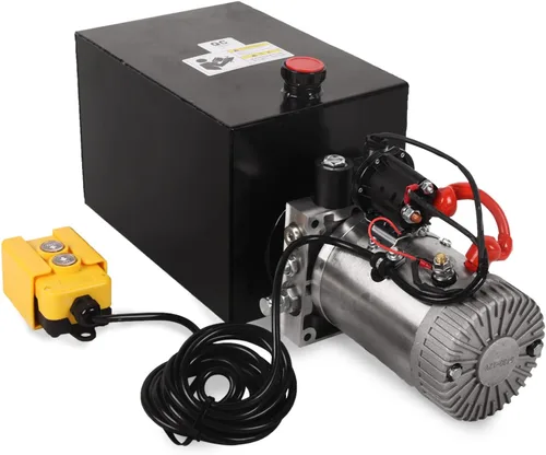 Miniatura 6 de Doppy Unidad de potencia hidráulica, 13 cuartos de galón, bomba de remolque de depósito de metal de efecto único, 12 V, 3200 PSI con control remoto