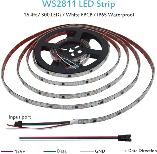 Miniatura 2 de ALITOVE WS2811 Dream Color RGB - Tira de luces LED Bluetooth, control de aplicación Bluetooth, tira de luz LED direccionable de 300 LED de 16.4 pies
