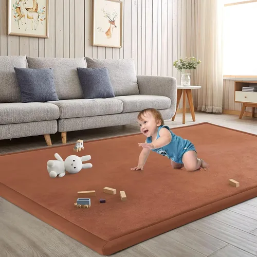 Miniatura 9 de Alfombra de juego para acostar al bebé, alfombrilla para guardería, tapete tipo tatami de espuma viscoelástica de 1.3 pulgadas de grosor, para bebés