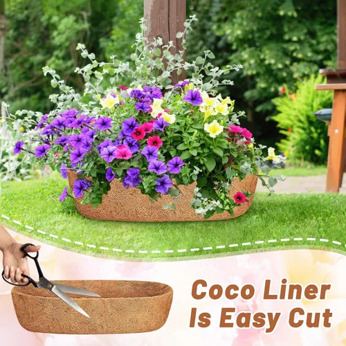 Miniatura 6 de Coco Liner 30 pulgadas, 3 piezas de repuesto para cestas colgantes para macetas Revestimientos naturales de coco de reemplazo en forma de media