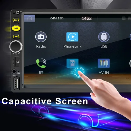 Miniatura 7 de Estéreo de coche de 7" con pantalla táctil de doble DIN con Apple CarPlay, estéreo de coche Bluetooth de 7" con cámara de respaldo, controles