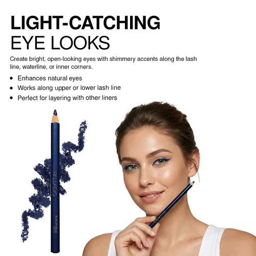 Miniatura 4 de Palladio Lápiz delineador de ojos con purpurina, cosmético cremoso duradero, delineador de ojos brillante, punta suave como la mantequilla, lápiz
