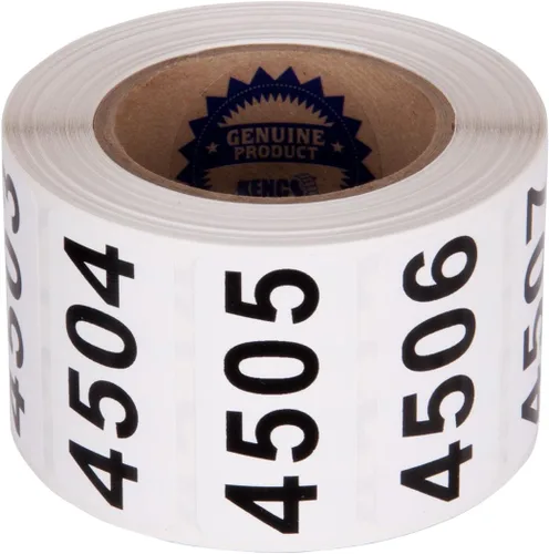 Kenco - Etiquetas numeradas consecutivamente, vinilo duradero, autoadhesivas, medidas: 2 x 1 pulgada (rollo 4501-5000)