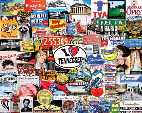 Miniatura 2 de White Mountain Rompecabezas de 1000 piezas de iconos voluntarios del estado de collage con piezas grandes para adultos y familia de 24 x 30 pulgadas