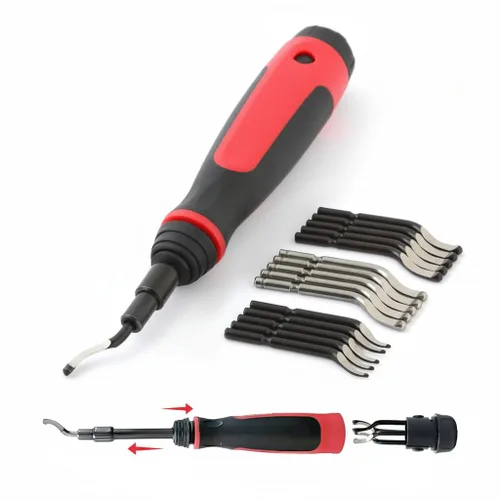 AFA Tooling - Herramienta de desbarbado de cuello extensible con 16 cuchillas giratorias adicionales - Funciona en metal, resina, tubos de PVC,