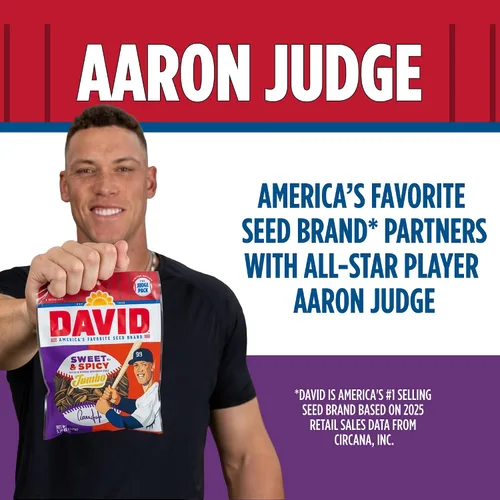 Miniatura 4 de Aaron Judge Semillas DAVID de edición limitada, semillas de girasol jumbo dulces y picantes, 0.28 oz de proteína por porción, aperitivo de béisbol
