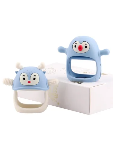 Miniatura 10 de Smily Mia Juguetes de dentición para bebés de 0 a 6 meses, mordedores para bebés de 3 a 6 meses Mordedor de pingüino Mordedor de mano Manoplas