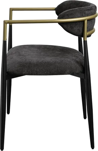 Miniatura 5 de Acme Jaramillo - Silla auxiliar tapizada en madera y tela, color negro (juego de 2)