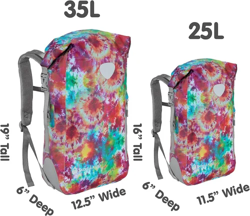 Miniatura 7 de Skog Å Kust BackSak Mochila impermeable de servicio pesado - Bolsa de equipo para deportes, viajes y más - Tamaños de 25 y 35 litros Teñido anudado
