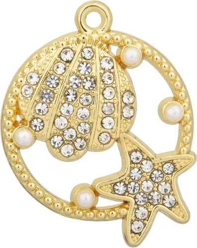 Miniatura 23 de Paquete de 20 dijes de diamantes de imitación chapados en oro, accesorios de cristal para collares, pulseras, joyería, manualidades, bricolaje
