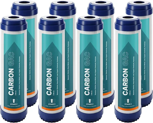 Miniatura 13 de NU Aqua Cartucho de filtro de carbón activado granular de ósmosis inversa – 10 pulgadas 1 micrón universal GAC RO – 1 paquete de filtros premium