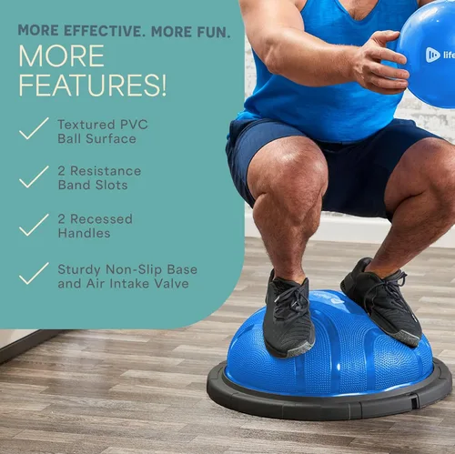 Miniatura 4 de Lifepro Half Balance Ball Trainer - Pelota de estabilidad para ejercicio, entrenamientos de cuerpo completo, gimnasio en casa y terapia física, Azul