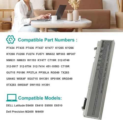 Miniatura 5 de Fancy Buying Nueva batería para portátil Dell Latitude E6400 E6410 E6500 E6510 Precision M2400 M4400 M4500 M6500