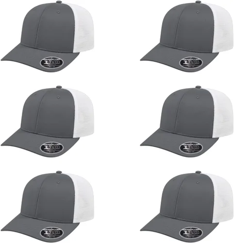 Miniatura 141 de Cap America i8502 Flexfit 110 Premium - Gorra de camionero de perfil medio con 6 paneles de malla trasera con protección UV y cierre ajustable Azul