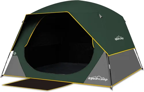 Miniatura 9 de LOYEAHCAMP Tienda de Campaña Blackout para 4 Personas, Montaje Fácil Tienda Domo Familiar Impermeable para Acampar con Sobretecho, Tienda Familiar