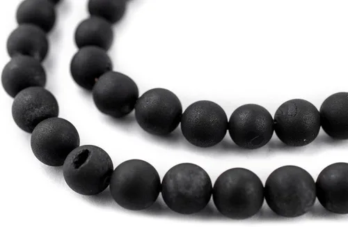 Miniatura 174 de The Bead Chest Cuentas de Jade Blanco Mate Redondas (8mm): Piedra Preciosa Orgánica Redonda Esférica de Energía con Poder de Sanación para Hacer