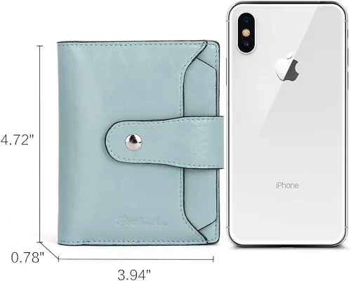 Miniatura 7 de BOSTANTEN - Billetera de cuero para mujer con bloqueo RFID, pequeña, con cremallera, de bolsillo, para tarjetas, con ventana para documento