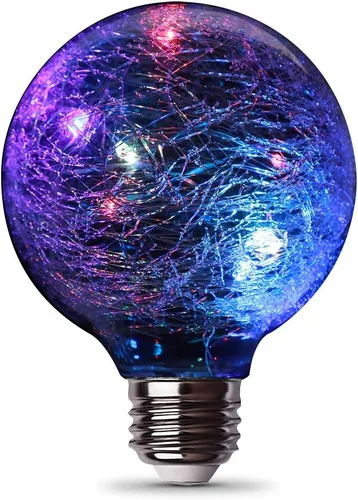 Miniatura 7 de Feit Electric FY/G25/SW/CR/LED 1W Bombilla LED G25 de Vidrio de Grieta de Hadas Mágica Decorativa, 12.4 cm x 7.9 cm, Luz Blanca Suave de 2700K