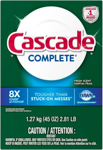 Miniatura 13 de Detergente en polvo Cascade Complete para lavaplatos, aroma fresco, 75 oz, blanco