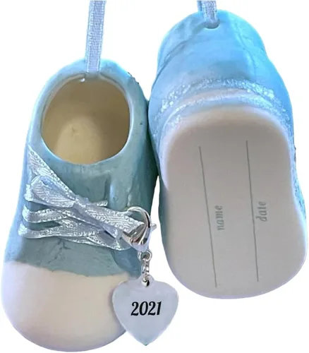 Miniatura 12 de Ganz Zapatos de bebé niña adornos personalizados rosa fechado 2023 botines de adorno de la primera Navidad para nuevos padres, nacimiento