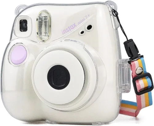 Miniatura 2 de Funda transparente para cámara instantánea Fujifilm Instax Mini 7+ 7 Plus, funda de cristal para cámara con correa de hombro extraíble Solo funda
