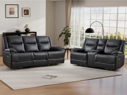 Miniatura 20 de EBELLO Genuine Leather Recliner Manual Chair for Living Room, 1 Seater Reclining Sofa Chair with Headrest and Armrest, Modern Durable Home Furniture
