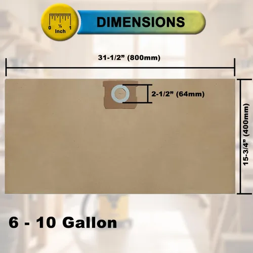 Miniatura 7 de SpaceTent Paquete de 6 bolsas de filtro desechables DXVA19-4101 para aspiradora DEWALT de 6, 8, 9 y 10 galones, bolsas de aspiradora de tienda de 6