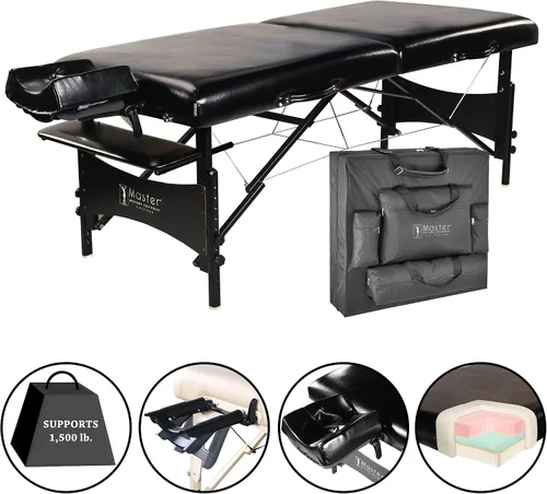 Miniatura 5 de Mesa de masaje portátil Galaxy Therma Top Master de 30" Pacakge Beauty Bed Built Black
