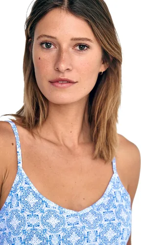 Miniatura 5 de ellos Camiseta sin mangas con estampado acampanado en talla grande para mujer
