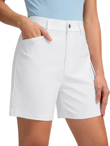 Miniatura 14 de G Gradual Pantalones cortos de golf de 5 pulgadas para mujer, elásticos, ligeros, para senderismo, con bolsillos, pantalones cortos casuales