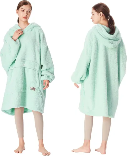 Miniatura 7 de Catalonia Sudadera extragrande tipo manta con capucha, sudadera de forro polar para descansar, regalo para adulto, mujer, hombre, niños, esposa