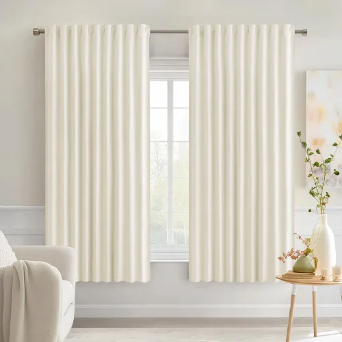 Miniatura 106 de MIULEE Cortinas opacas con pestaña trasera de 63 pulgadas de largo, juego de 2 paneles para sala de estar, dormitorio, privacidad, bolsillo